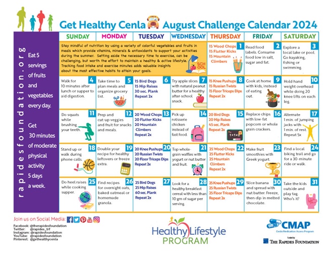 August Challenge Calendar Provides Daily Nutrition, Fitness Tips For Busy Month